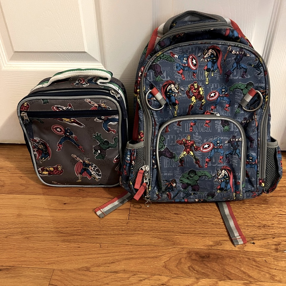 Pottery Barn Marvel Superhero Backpack and Lunchbox